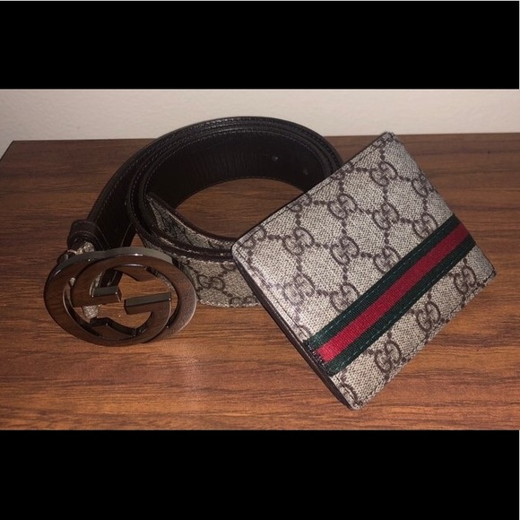 gucci wallet and belt set